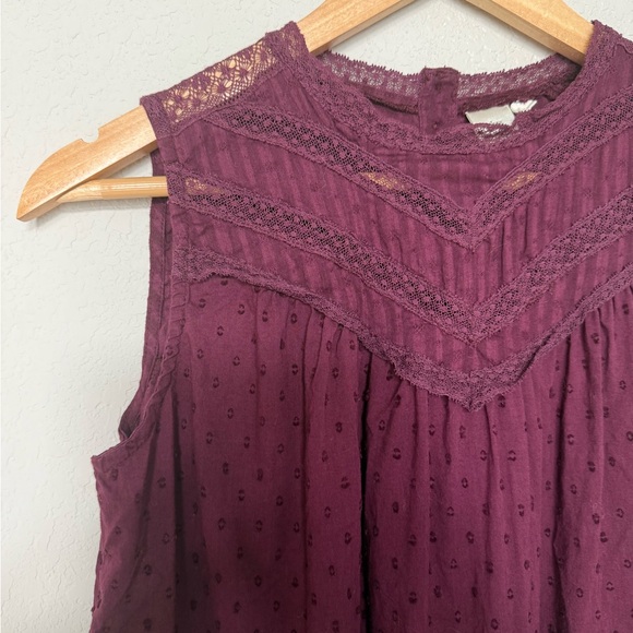 Anthropologie Seen Worn Kept Lace Detail Sleeveless Blouse - Picture 3 of 8